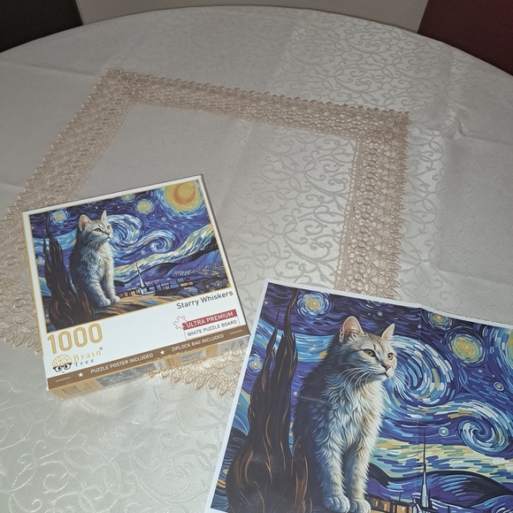 Starry Whiskers 1000-Piece Puzzle - Blue and White - Picture 5 of 8